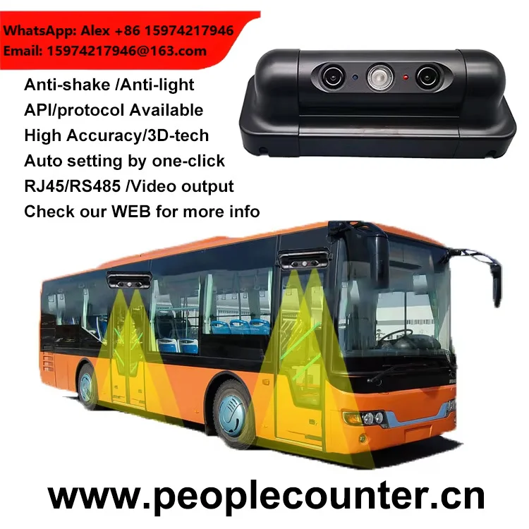 3D Vehicle Passenger Counters Easy Installation Bus Passenger Counting System People Counting Sensor For Bus