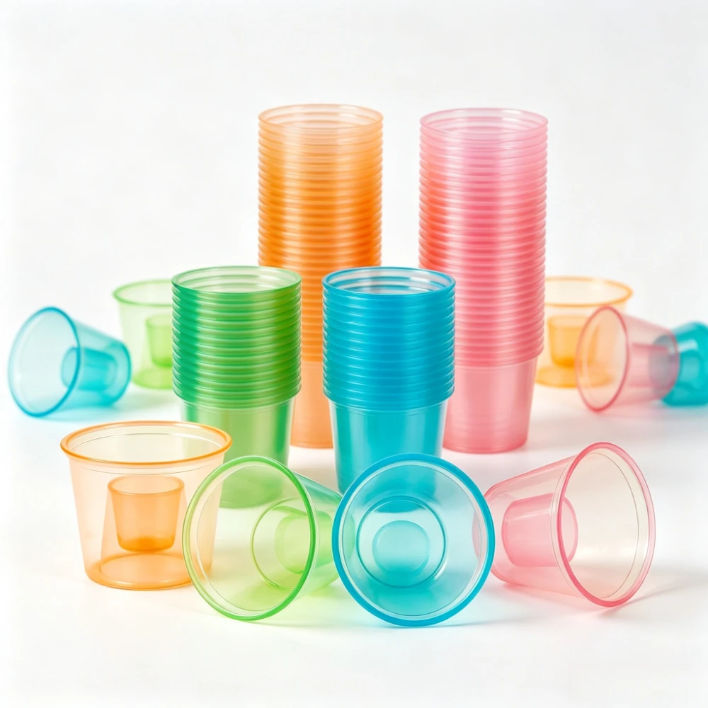 48PCS Disposable Bomber Cups Color Plastic Bomber Shot Glasses Highly Durable and Reusable Shot Cups Perfect for Shots for Wedding Thanksgiving Halloween Christmas Party