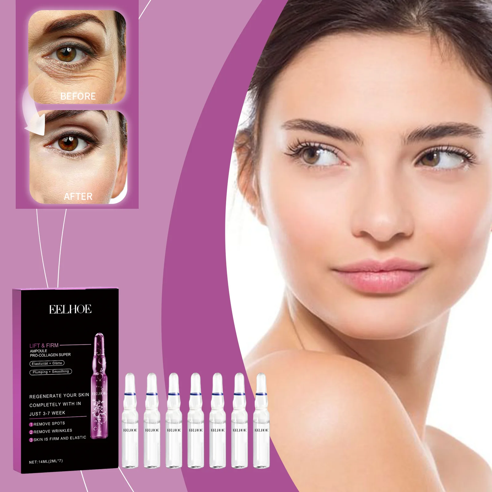 

EELHOE Ceramide Ampoule Essence увлажняет кожу, омолажает и улучшает эластичность кожи.