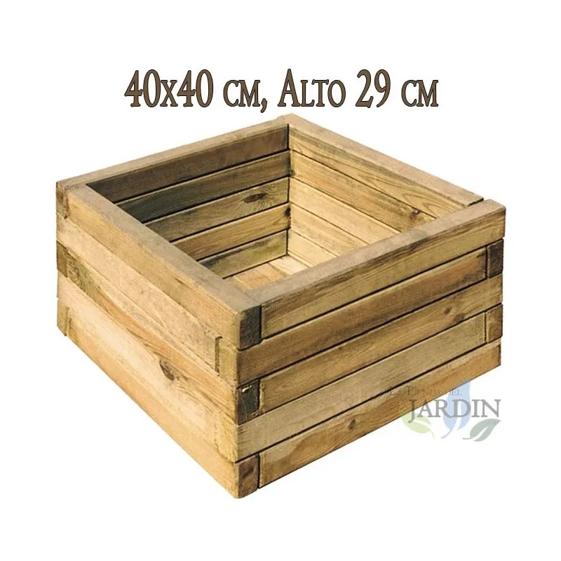 Square wooden planter 40x40 cm, high 29 cm