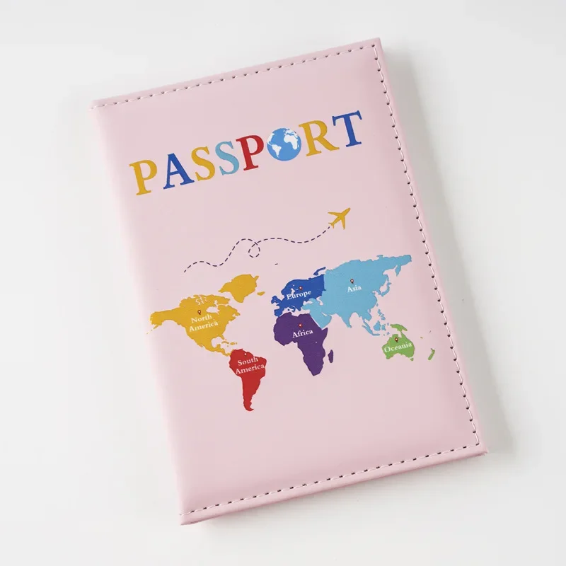 1 PC PU หนังผู้ถือหนังสือเดินทาง World Trip หนังสือเดินทางสําหรับหนังสือเดินทาง Protector พร้อม ID ช่องใส่บัตรเครดิต