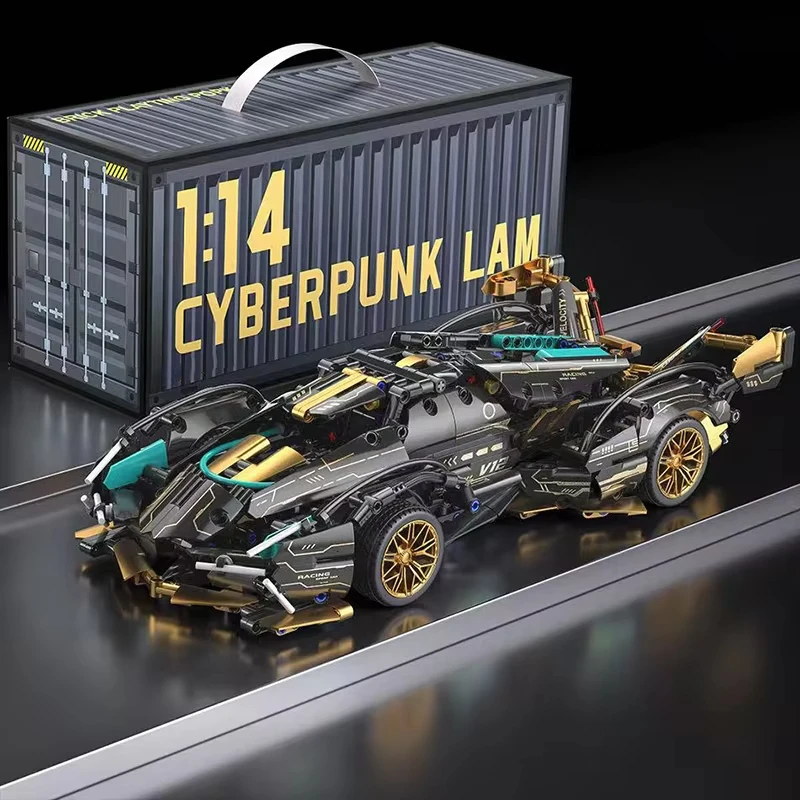 1:14 City Speed Sport Car Black V12 Block Racing Vehicle Model MOC Building Blocks Bricks Assembly Block Car Toy Birthday Gift