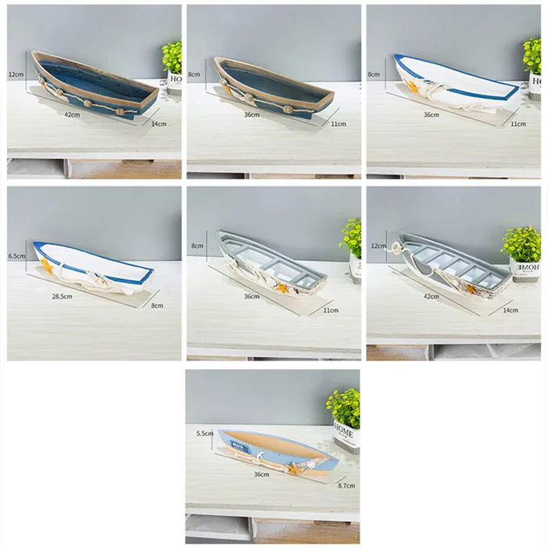 Small Ornaments Mediterranean Ocean Style Decorations Creative Ship Model Crafts Pirate Ship Platform Wooden Boat