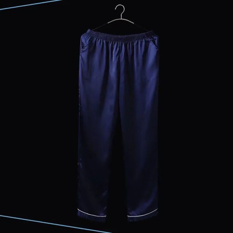 Loose Spring and Autumn Thin Imitated Silk Silk Home Pants Pajama Pants for Adults Refreshing Ice Silk Gentleman Long Pants