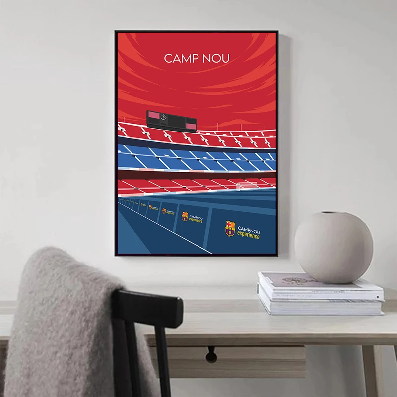 Canvas Painting Football Field Cricket Sports Wall Art Sports Venue Nordic Poster and Print Cartoon Pictures for Teen Room Decor