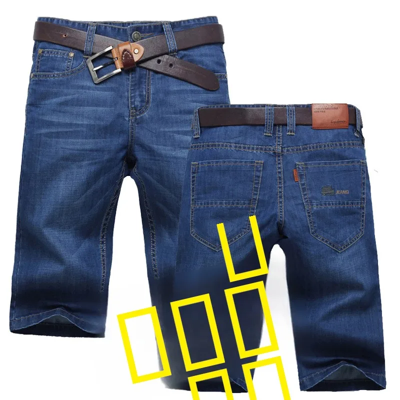 

Летние тонкие мужские джинсы-шорты прямого свободного кроя, укороченные, со средней посадкой, из хлопкового денима, молодежные, модные, с узкими прямыми штанинами