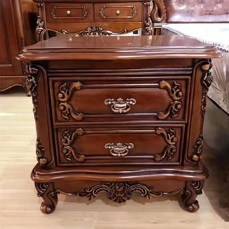 Bedroom drawers, bedside cabinet, storage cabinet, vintage bedside table, master bedroom large floral European style