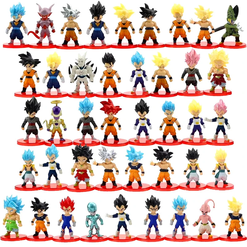 21Pcs/Set Dragon Ball Mini Figure Toys Super Saiyan Goku Vegeta Anime Action Figurine Collections DBZ Model Dolls Birthday Gifts