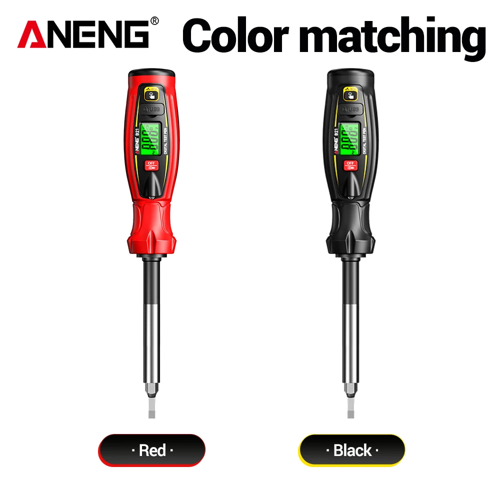 ANENG B21 Non Contact NCV Voltage Detector Pen 30-1000V AC Live Neutral Wire Check CE CAT II CAT IV Buzzer Alarm Rechargeable