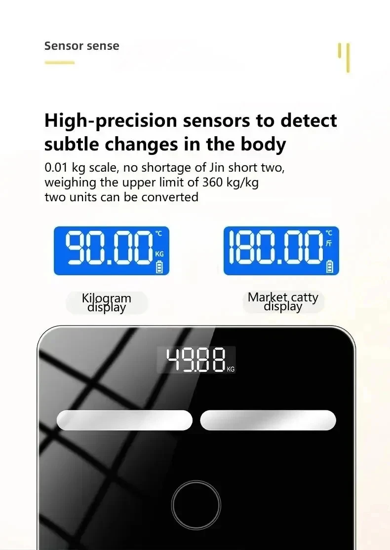 Precision Smart Body Fat Scale With Led Display And Usb Charging_voghion.com