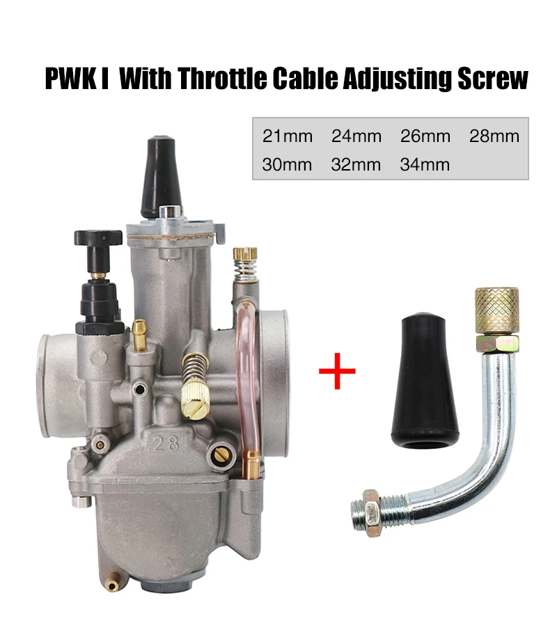 SCL MOTOS Motorcycle Carburador Carb For Dellorto PWK 21 24 26 28 30 32 34mm with Cable 90° Adjusting Bolt Autocycle Scooter