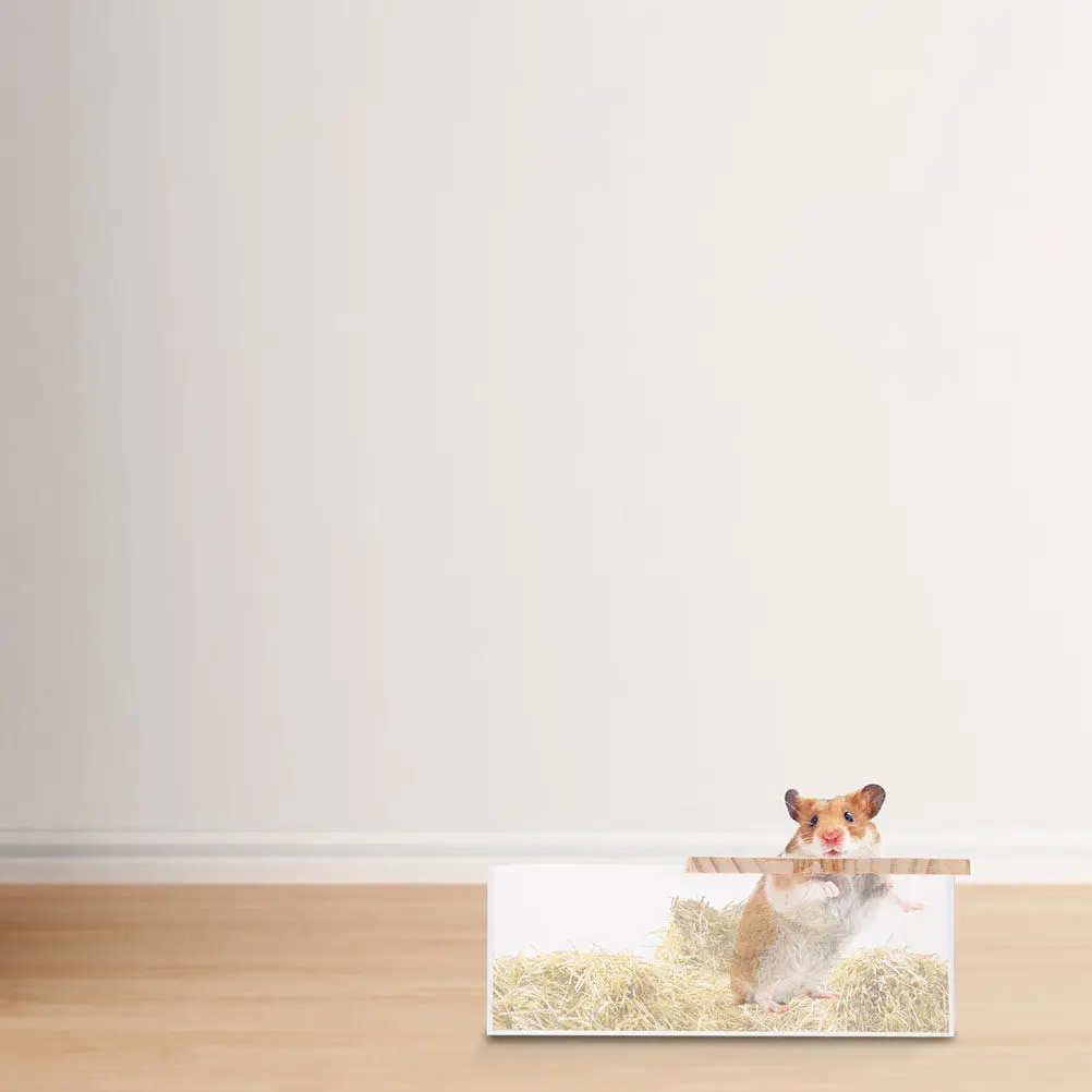 

2Pcs Acrylic Hamster Bath Box Transparent Wear-Resistant Sand Container for Small Pets Guinea Pigs Chinchillas Safe Easy-Clean