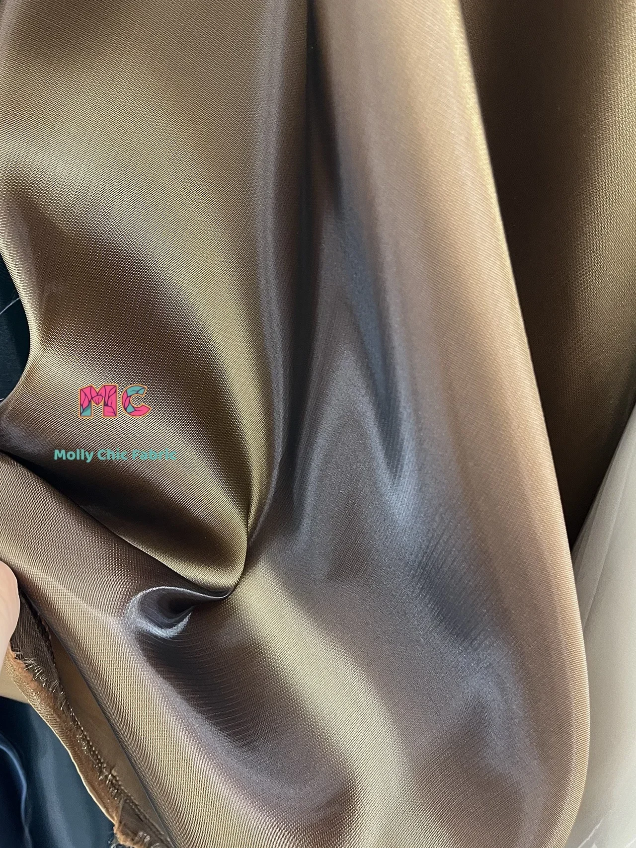 New Reflective Satin TR Fabric Non Elastic DIY Evening Dress Stage Costume Designer Micro Stiff Fabrics For Sewing