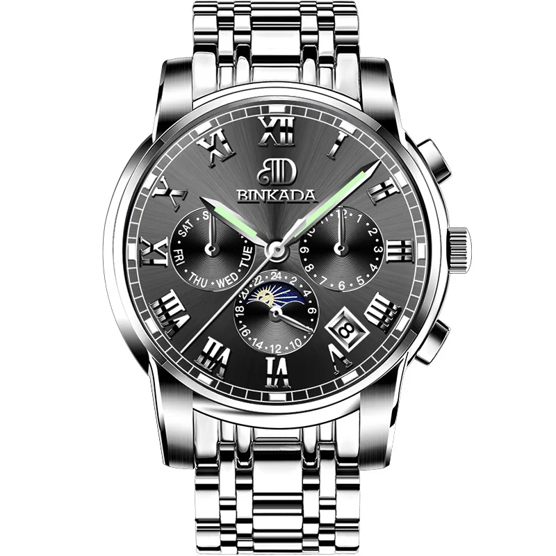 

BINKADA Mechanical Watch for Men Brand Luxury Automatic Movement Waterproof Sports Multifunction Wristwatches Mens Reloj Hombre