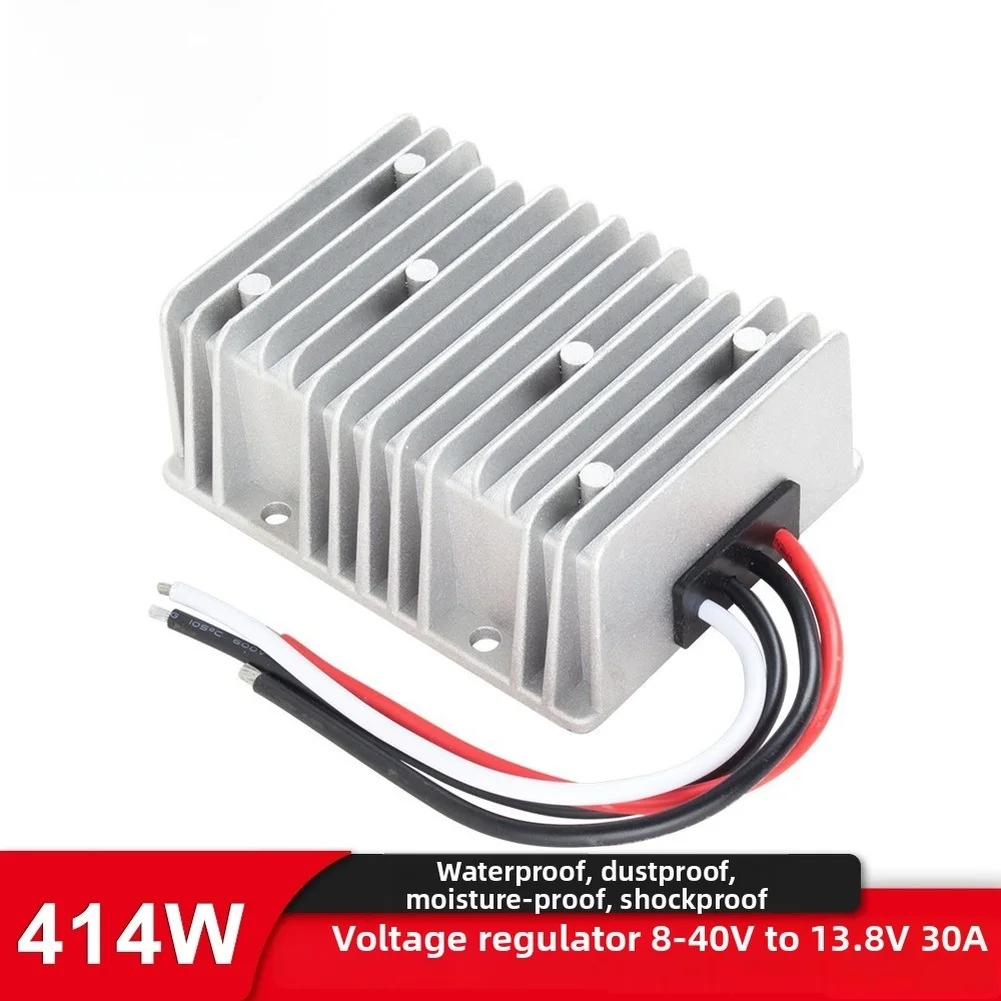 13.8V 25A Output Voltage Regulator 8-40V DC Input IP68 Waterproof Design Compact 100x80x39mm for Space Limited Install