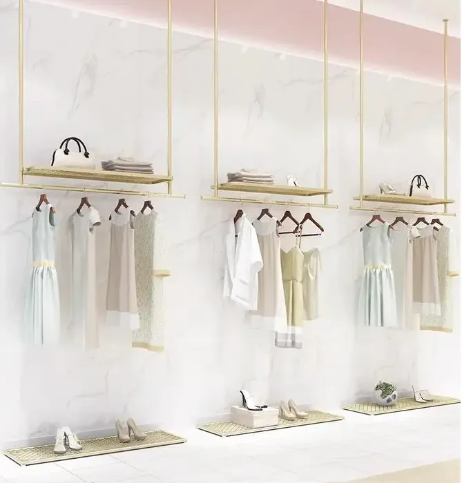 Clothing store ceiling hanger wall hanging display rack women's clothes hanger