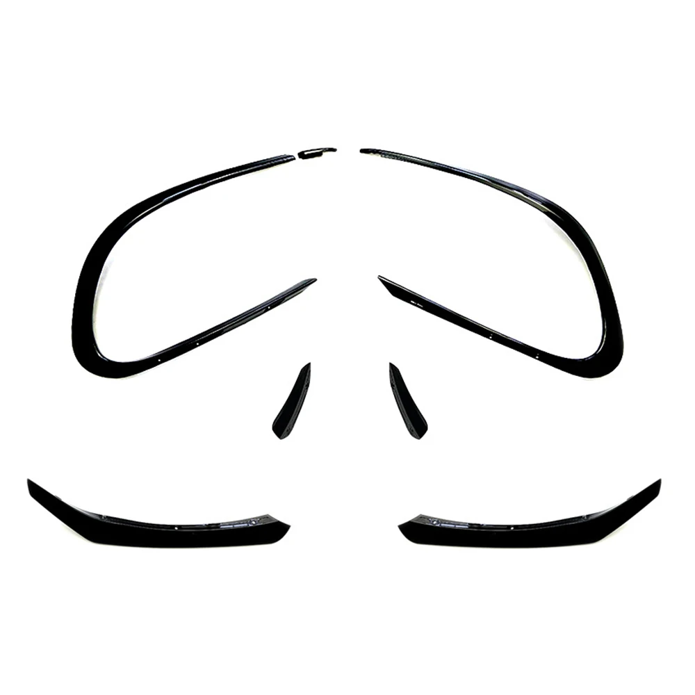 Preto amortecedor dianteiro lábio spoiler divisores canards aberturas modificação kit de atualização para mercedes benz cla c117 cla200 220 2016-2019