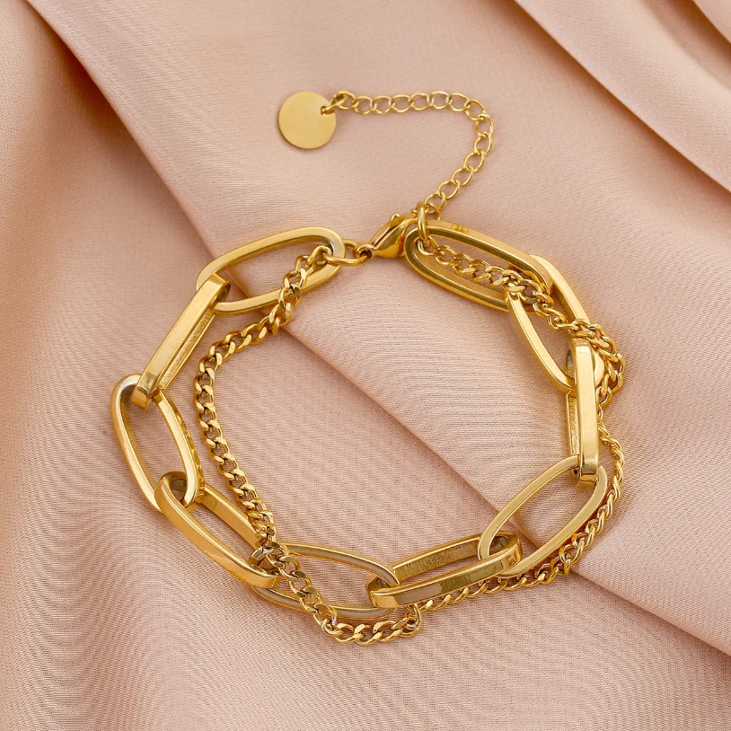 سوار نسائي من الفولاذ المقاوم للصدأ 316L ، مجوهرات راقية ، إكسسوارات رقص حضرية ، نمط الهيب هوب ، غلو سميك ، سلسلة #2