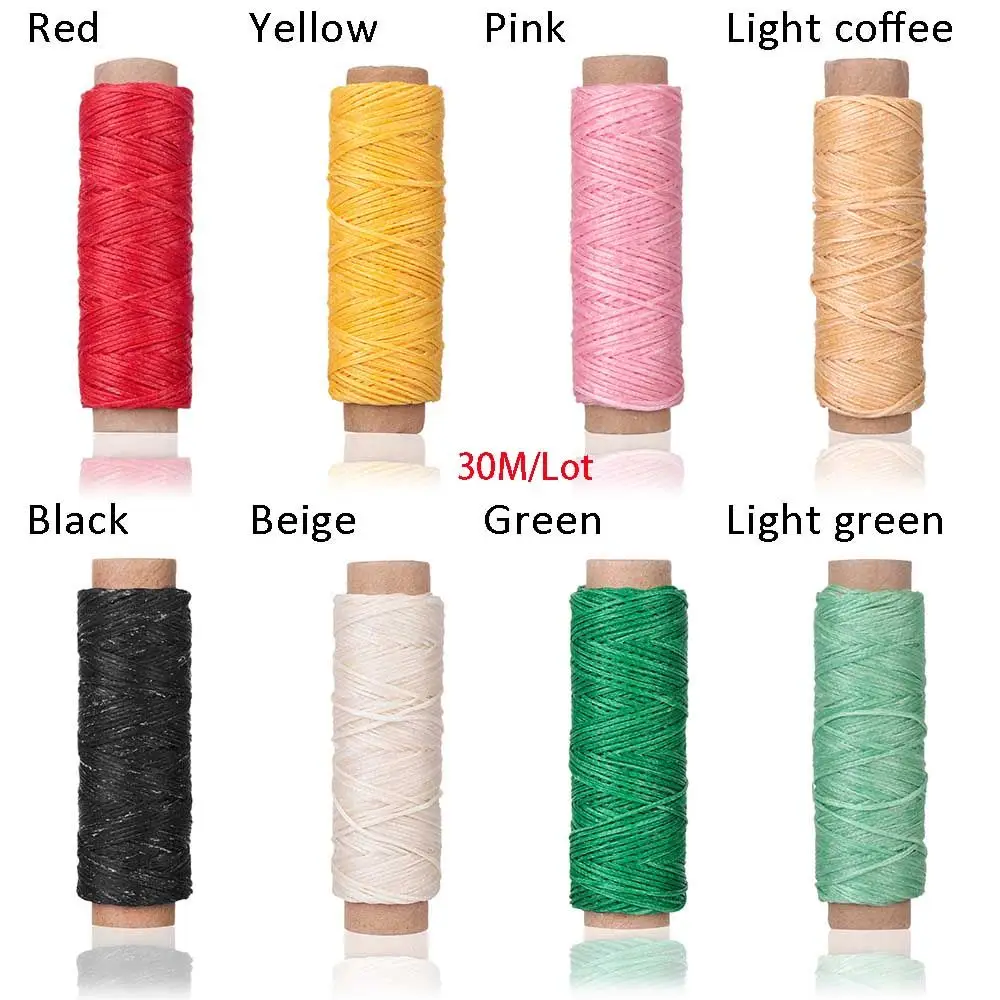 30m/roll Waxed Thread Cotton Cord String Strap Hand Stitching Thread for Leather Handicraft Tool Material Accessories