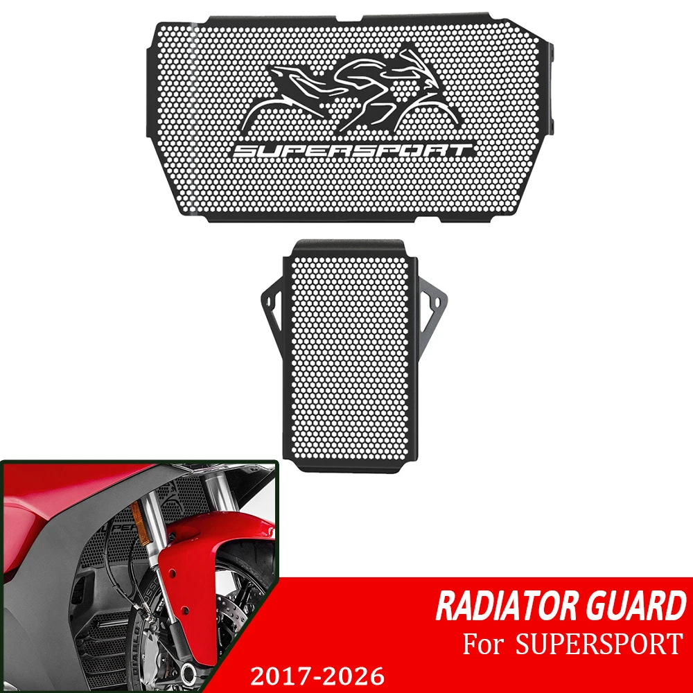 

FOR Ducati SuperSport 939S 939 950S 950 2017-2026 2025 2024 Motorcycle Radiator Guard Cover Grille Protector Oil Cooler Guard