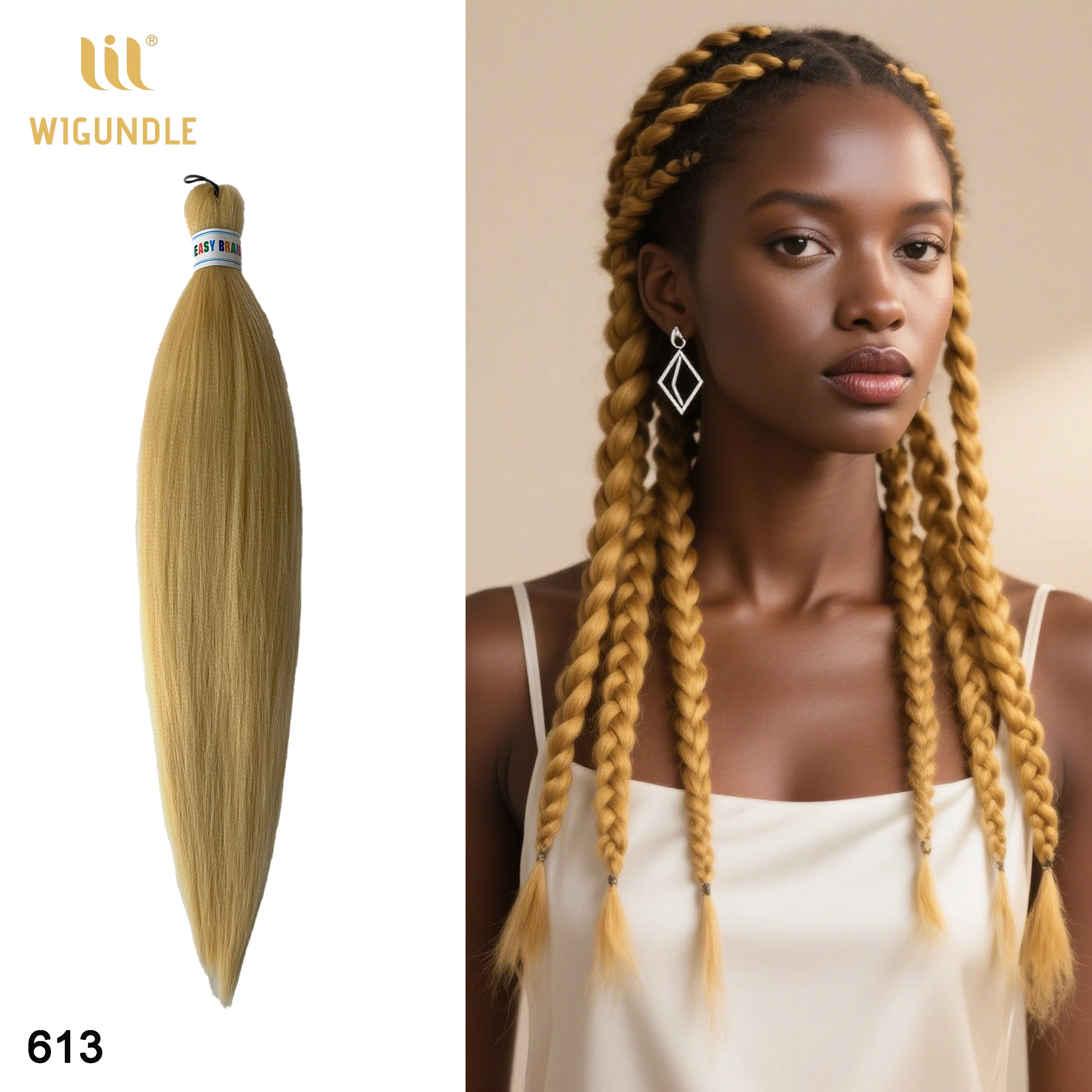

Easy Braid Prestretched Braiding Hair 26 Inch for Crochet Braiding Hair Yaki Texture Water Setting Braid Crochet Hair Extensions