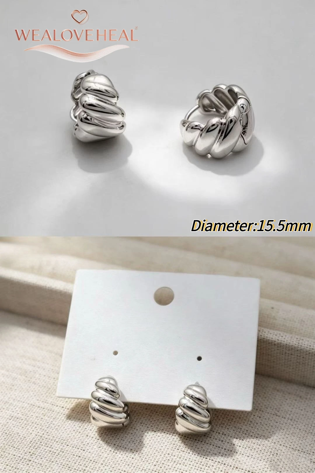 ohrringe damen, ohrringe, Rhodium-Plattierte Messing Huggie Creolen Minimalistische Geometrische Strukturierte Designs, Eleganter Alltagsschmuck Geschenk für Frauen – Detail 37