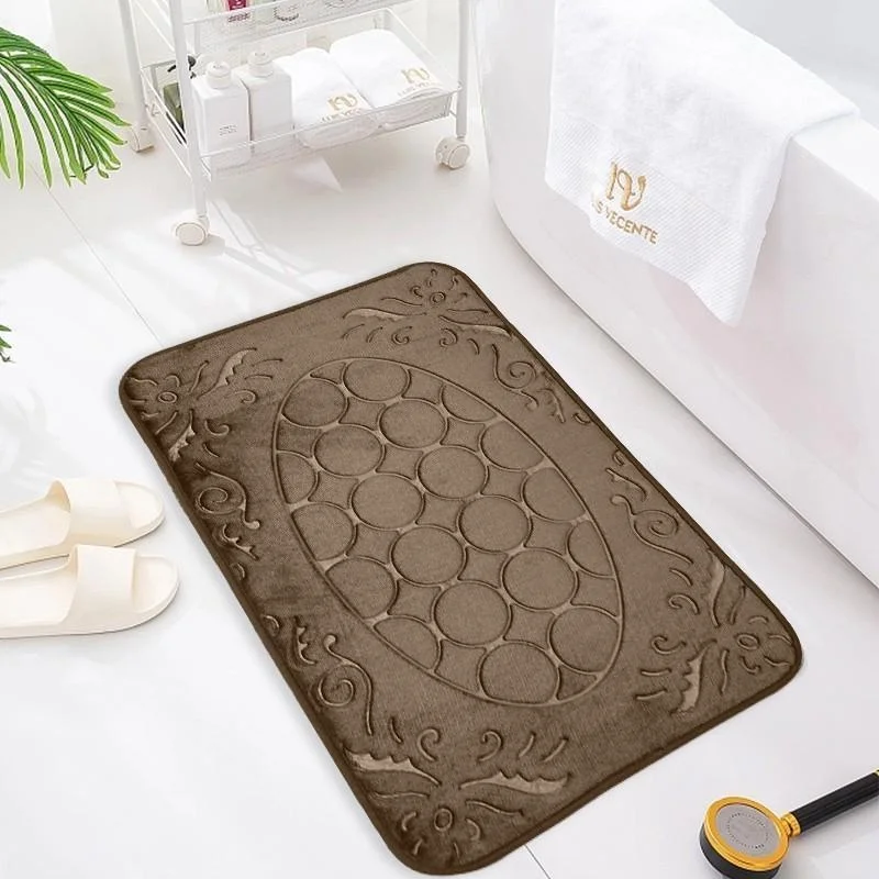 Bathroom Rugs,Printing Memory Foam Mats,Soft Non-Slip Washable Bath Mat,Absorbent Bath Carpet Rug Shower Bathroom Floor Rugs