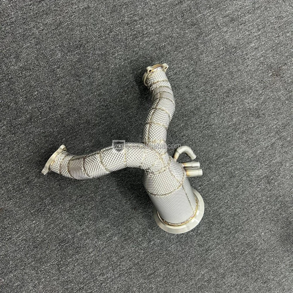 ACE für Audi Q7 Q8 3.0T Porsche Cayenne 3.0T 2020- Downpipe mit Hitzeschild Edelstahl-Rennsport-Auspuffanlage – Detail 6