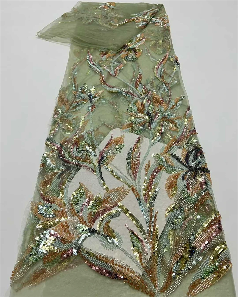 

Африканское кружево 2026: Высококачественное французское кружево с вышивкой бисером и пайетками для свадебных платьев женихов и невест из Нигерии