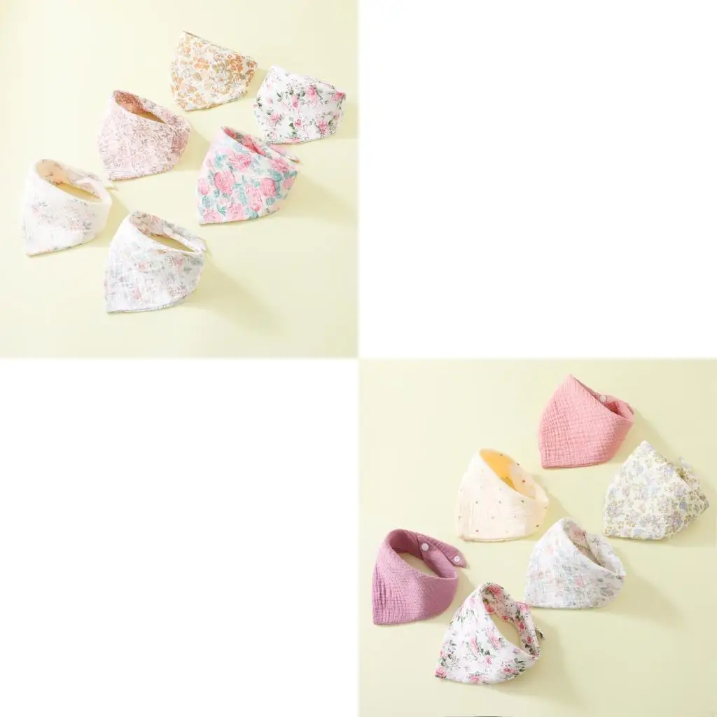 

Newborns Adjustable Drooling Apron Feeding Bib Breathable Saliva Towel 6pcs 425F