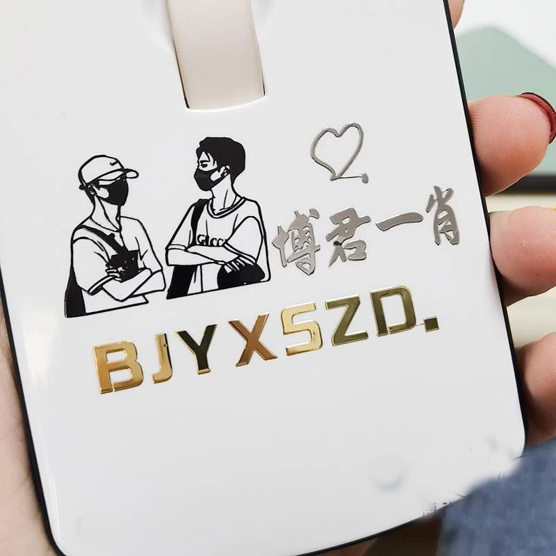 Xiao Zhan Wang Yibo Signature Metal Stickers Bo Jun Yi Xiao Cute Figure Sticker For Phone Laptop Decoration Fans Collection Gift