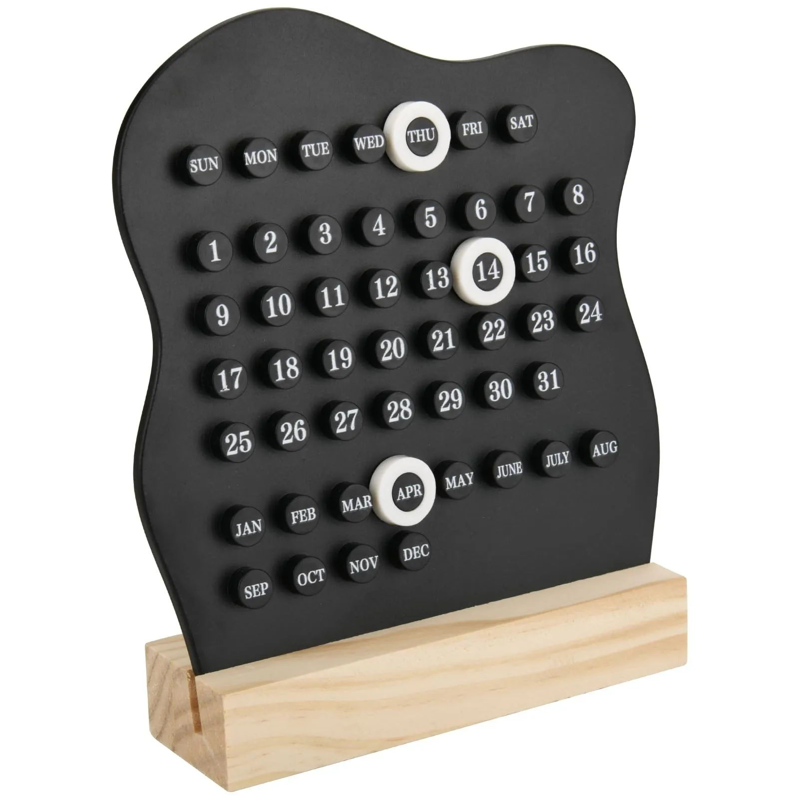 Mini DIY Wood Perpetual Calendar Montessori Calendar Cute Desk Calendar Adjustable Week Month Date Display Home Office Desk