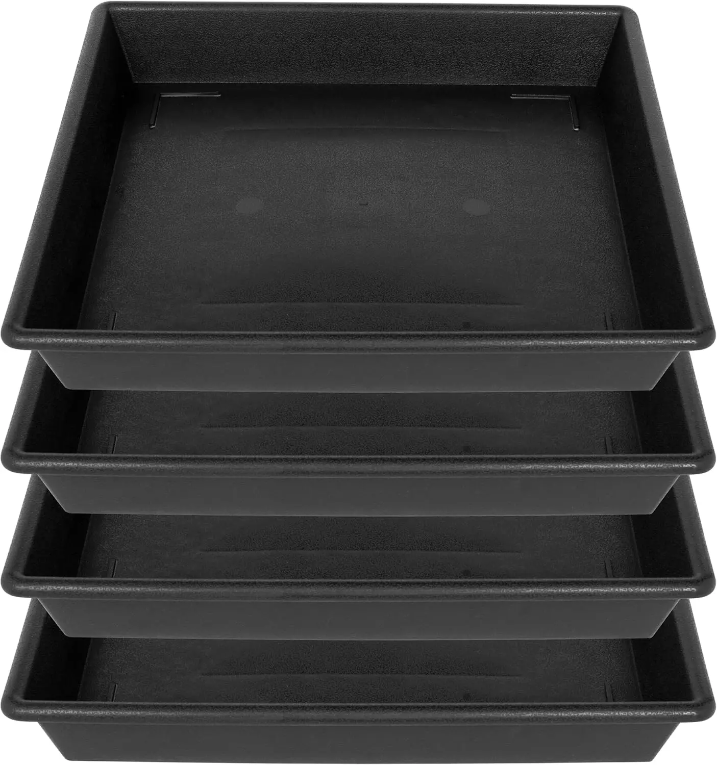 

Square Plant Saucer 18 Inch 4 Pack, Heavy Duty Plastic Trays for Indoor Outdoor Pots, No Holes Gardening Gifts