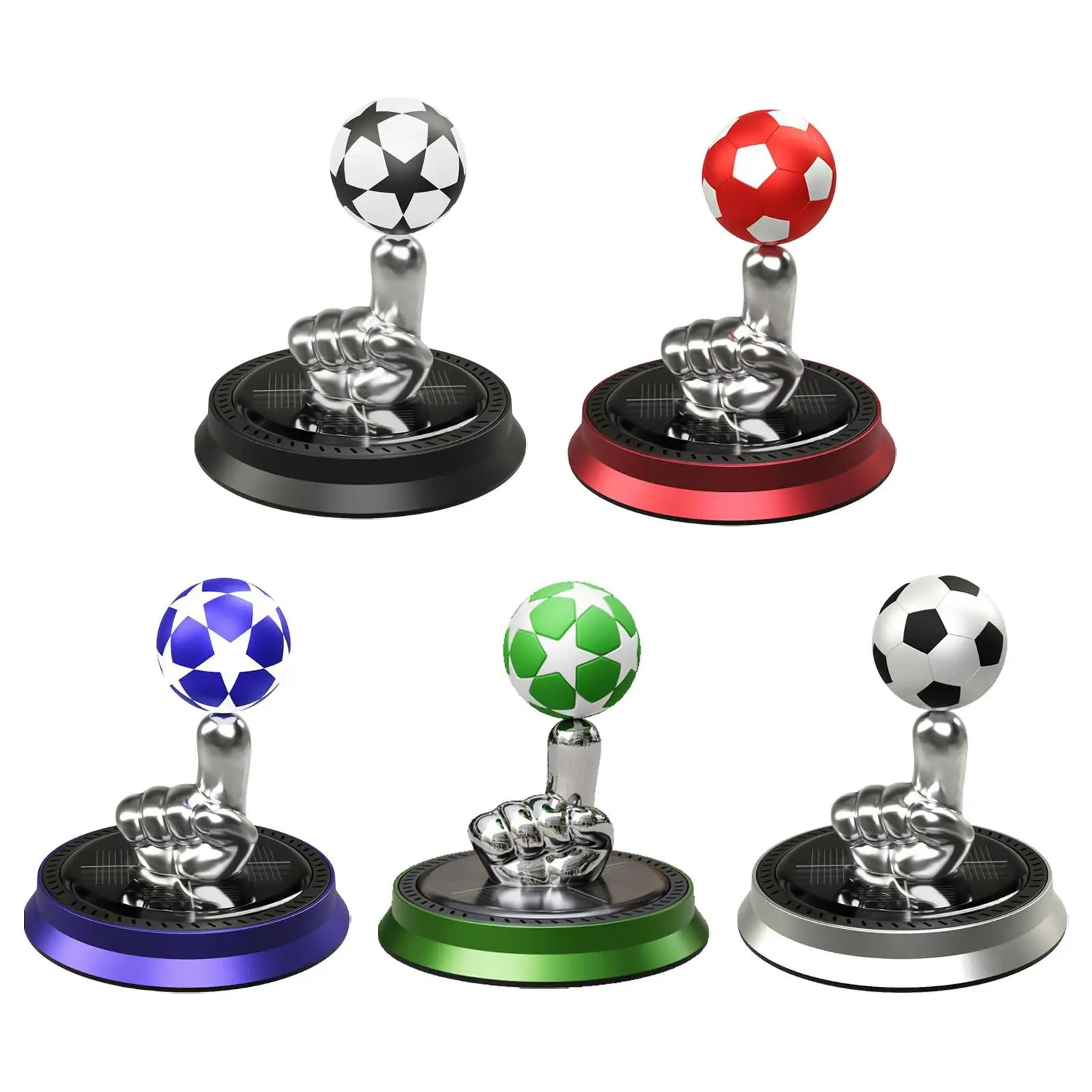 Solar Auto Air Freshener Decor Finger football Car Diffuser Car Perfume Diffuser Rotating Auto Rotation Football Shaped Small