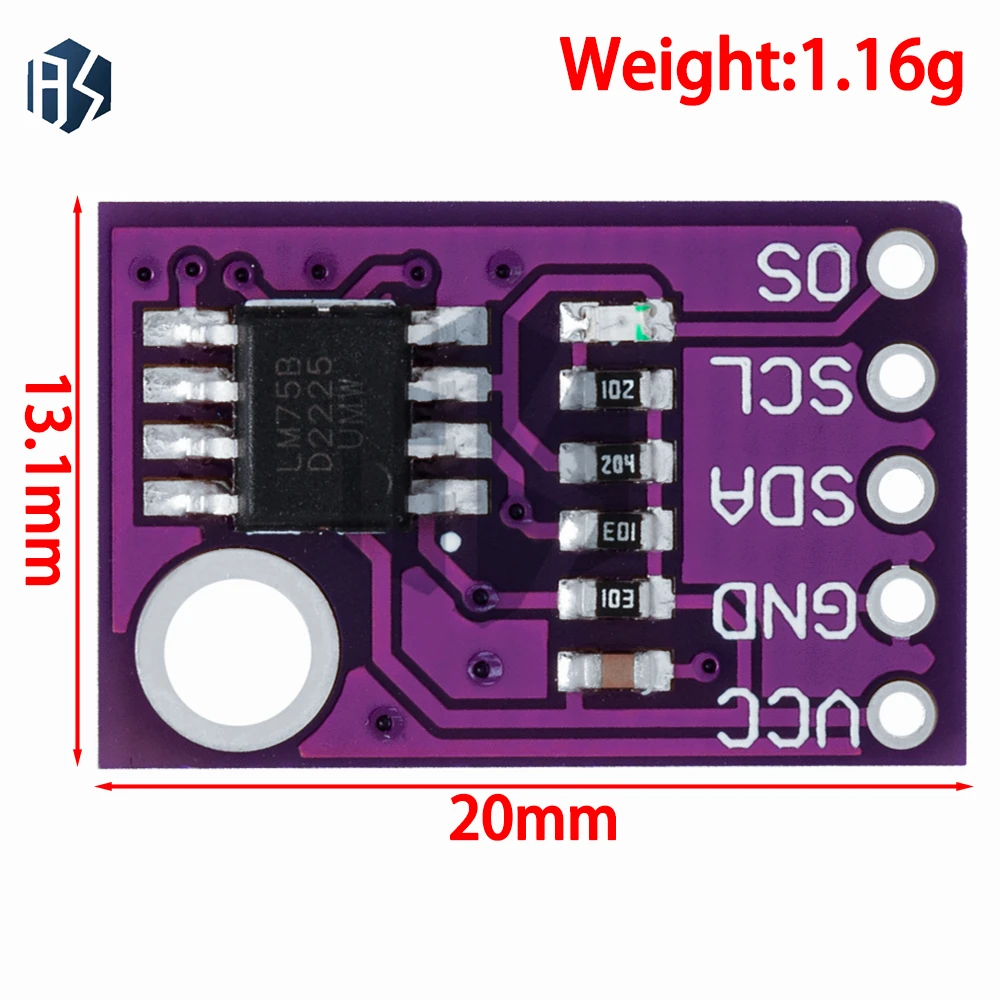 LM75/LM75A High-Precision Temperature Sensor Module with I2C Interface - Development Board for Arduino