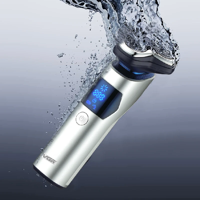VGR 3D Pro Electric Shaver For Men Washable Beard Rotary Electric Razor Rechargeable Facial Shaving Machine Wet Dry USB
