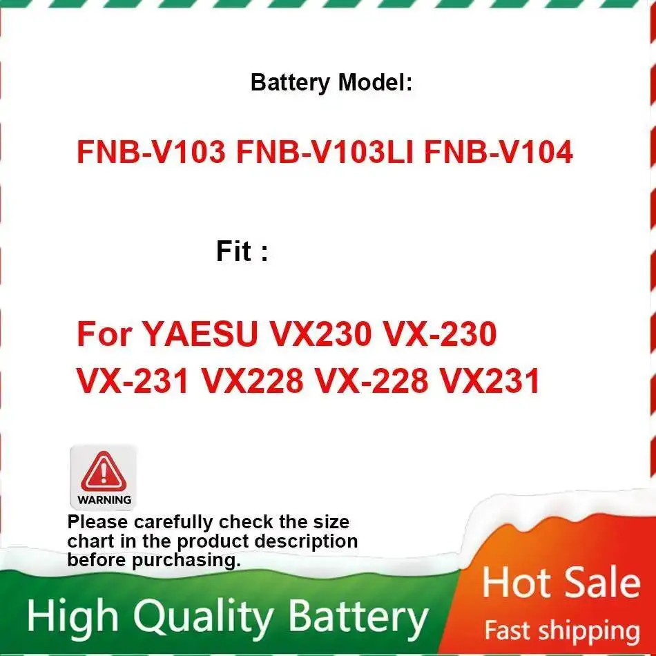 

Батарея рации 1380 мАч для YAESU VX230 VX-230 VX-231 VX228 VX-228 VX231 двусторонняя радиостанция FNB-V103 FNB-V103LI FNB-V104