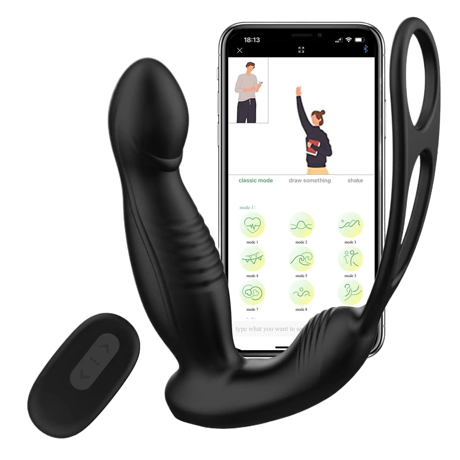 

App Remote Control Vibrator Prostate Massager-Double Ring, Acvioo Sex Toy Men Has 9 Vibration Modes Dildos Butt Plug, Male Adul