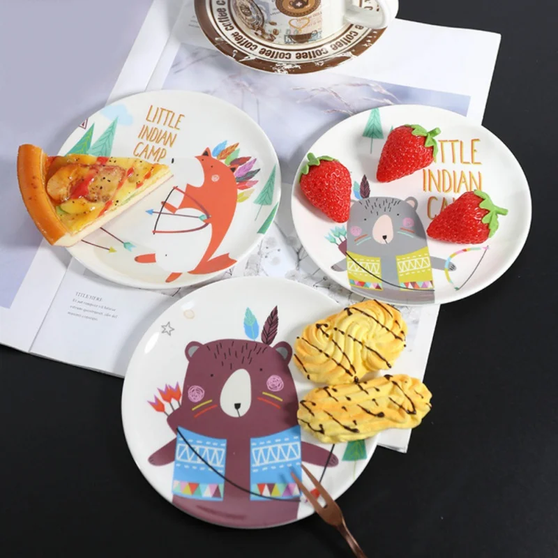 Cartoon Snack Platter Snack Dish Small Bone Dish Spit Bone Dish Melamine Plate Small Plate Household Bone Small Dish Cake Plate