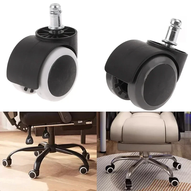1/5PCS universal Chair Wheels Caster Replacement 11mm Soft Desk Caster for Work Chair Heavy Duty Safe Rolling Office Chair Wheel