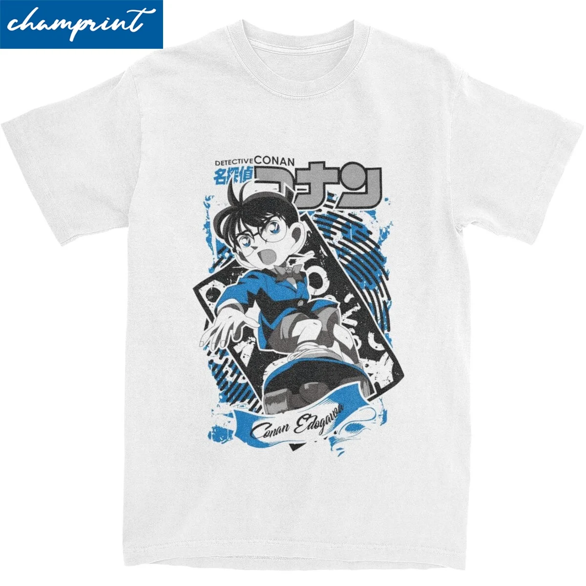 Aesthetic Retro Detective Conan Tshirt For Men Women Round Neck Short Sleeve Tops Shirts Cotton Summer Tops