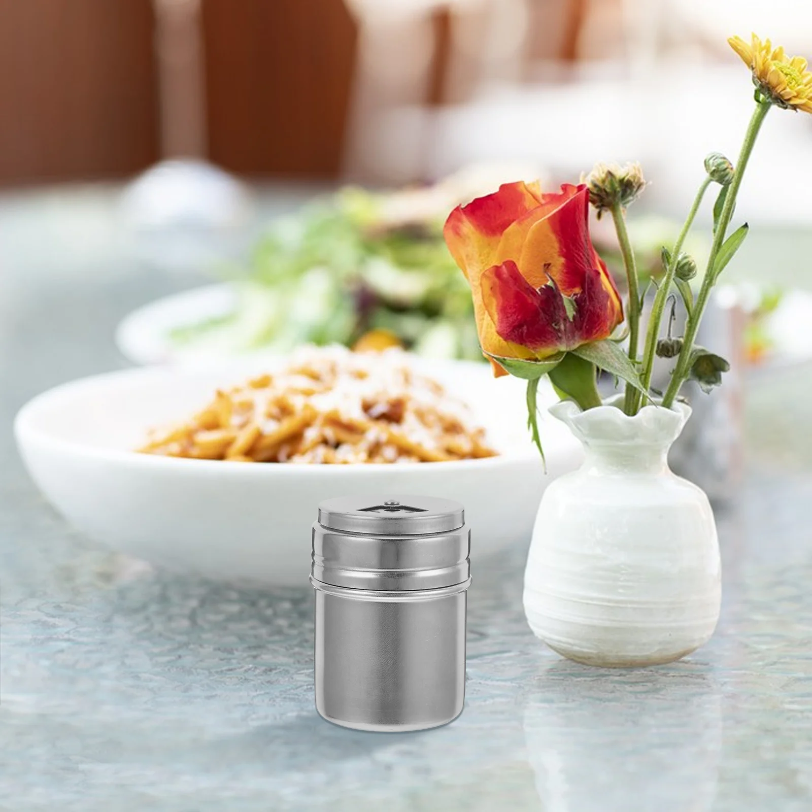 مجموعة زجاجات التوابل من الفولاذ المقاوم للصدأ، شاكر توابل لتخزين البهارات والملح والفلفل والسكر، شاكر نعرات محكم للمطبخ #4