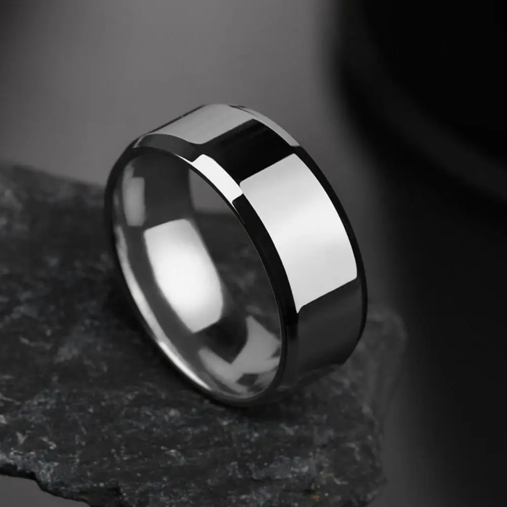 New Fashion Charm Jewelry Ring for Men Women Stainless Steel Black Rings Wedding Engagement Band Quality Matte Male Jewelry