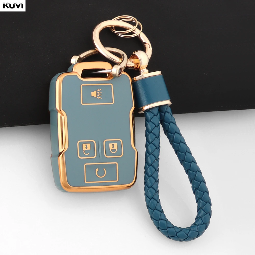 4 BTN Shell Fob For Chevrolet SUBURBAN Saboban GMC Sierra Canyon Colorado Silverado Soft TPU Car Key Case Cover Auto Accessories