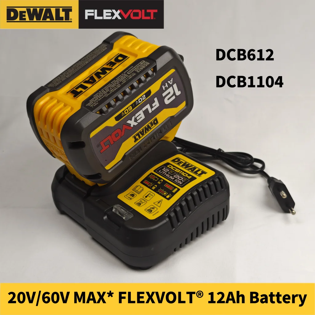 

12Ah 21700 Li-ion DCB612 FLEXVOLT Battery Pack for DeWalt 20V 60V MAX Tools Long Runtime Rechargeable with Fast Charger