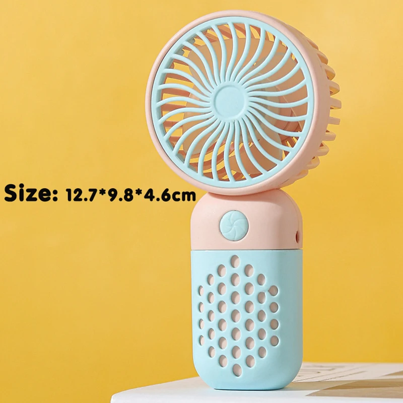 Schattige Usb Mini Fan Draagbare Handheld Oplaadbare Handige Zakformaat Lage Ruis Kleine Elektrische Ventilator Student Outdoor Benodigdheden