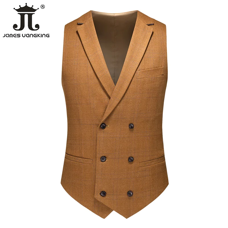 M-5XL ( Jacket+Vest+Pants ) Luxury High End Fashion Grid Casual Business Formal Office Mens Suit Groom Wedding Dress Party Suits