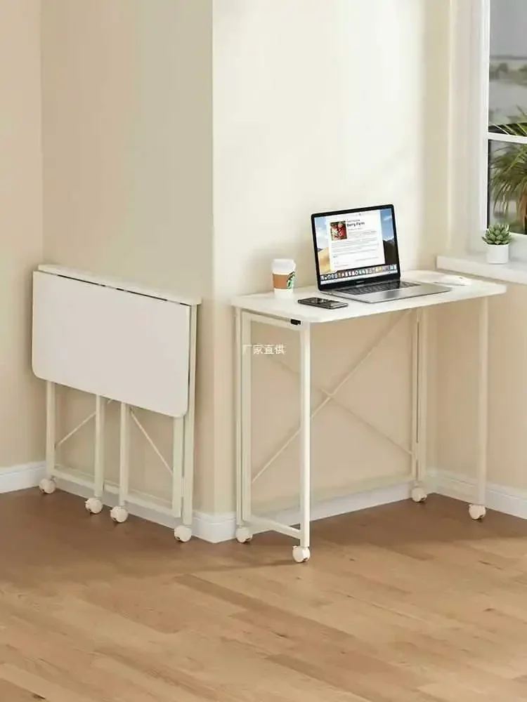 

Folding Computer Desk Movable Small Unit Simple Desk Modern Office Desk Simple Small Table With Wheels
