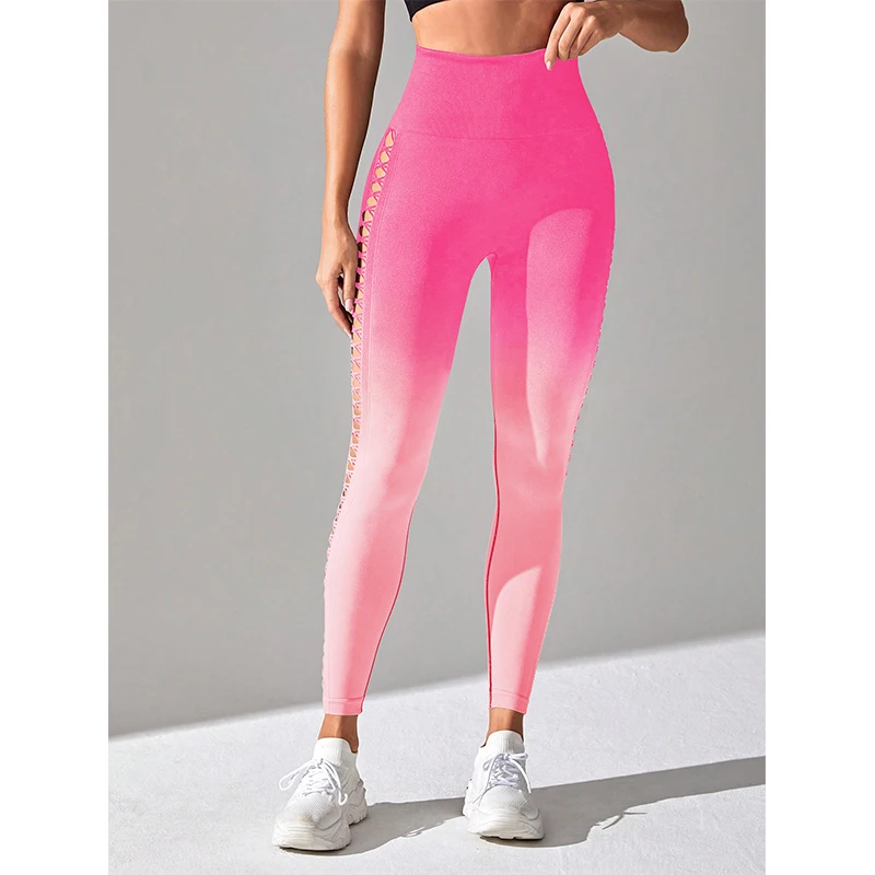 Wiosenne letnie elastyczne legginsy z gradientem drฤ
ลผonym krawatem damskie Harajuku Y2K Casual Fashion Slim Sexy damskie spodnie do jogi ubrania