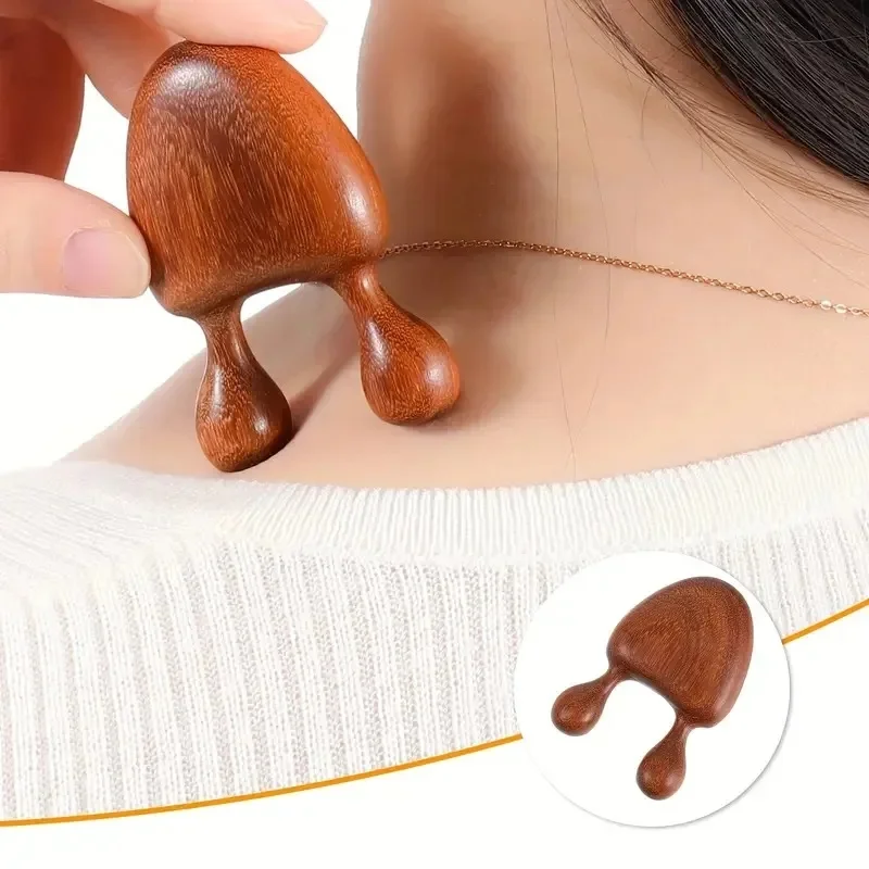 1/3/5PCS Sandalwood Face Massager Nose Eye Massage Small Snail Comb Gua Sha Blood Circulation Massage Tool Wooden Handle